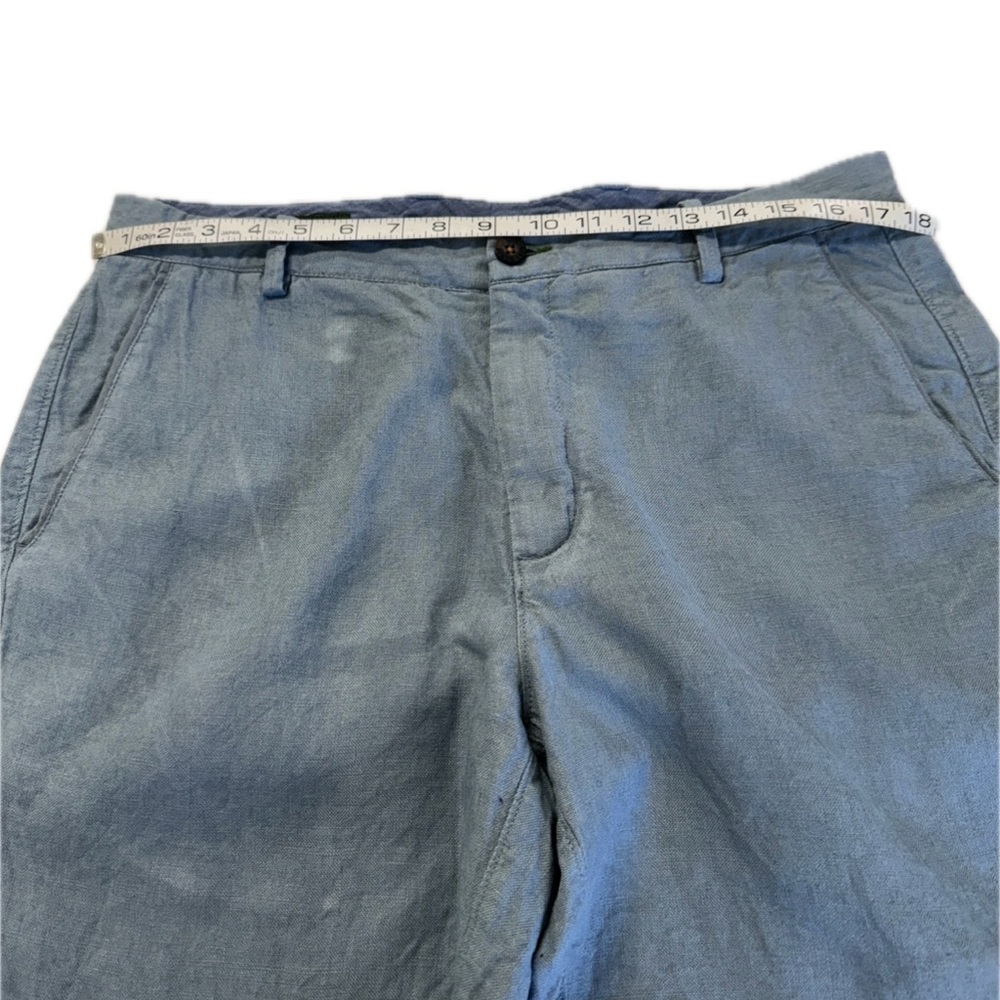Orvis 100% Linen Flat Front Sage Green Shorts Size 34 - Picture 3 of 8